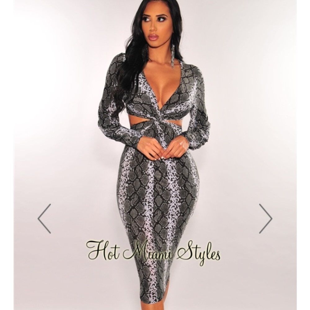 Snake print dress.